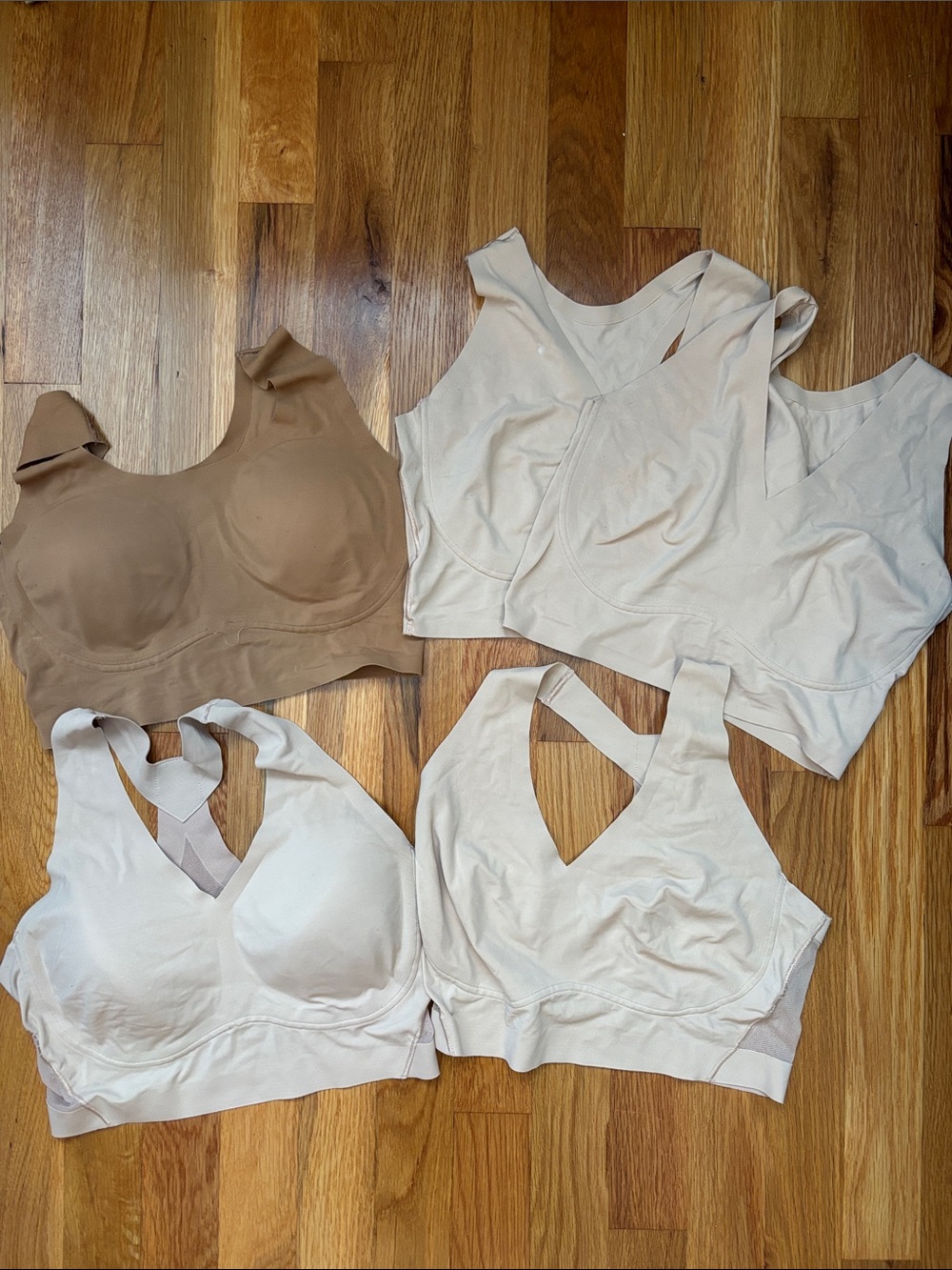 True & Co. Neutral Tone Seamless Wireless Bras - Beige, Cream, Tan